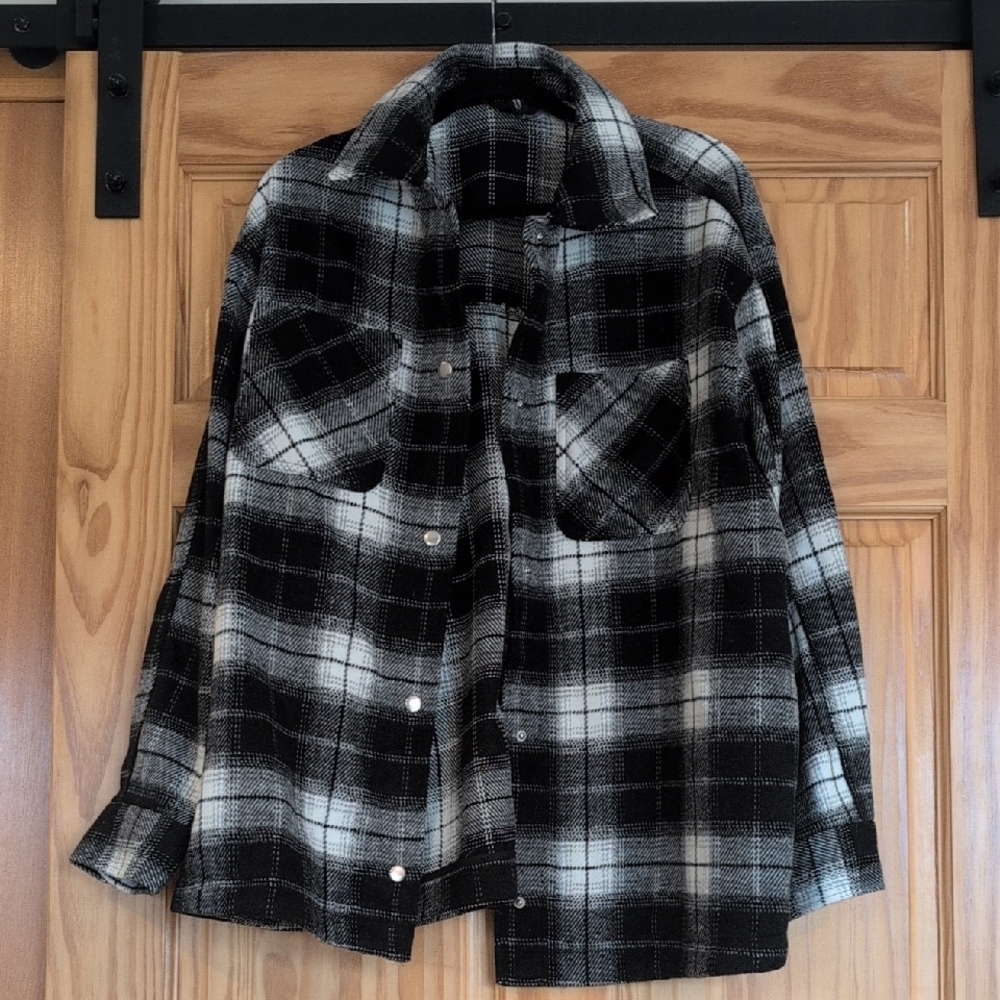 H&M Black and White Plaid Jacket